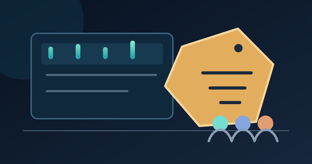 Illustration of a retail price board balanced against customer trust